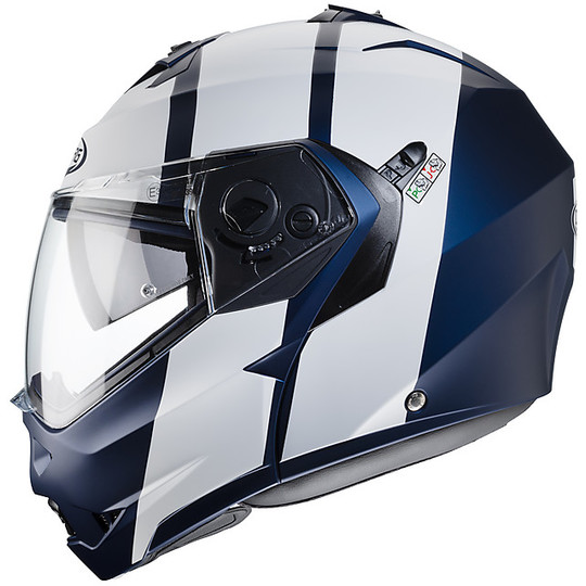Modular Motorcycle Helmet Approved P / J Caberg DUKE II IMPACT Blue Matt White