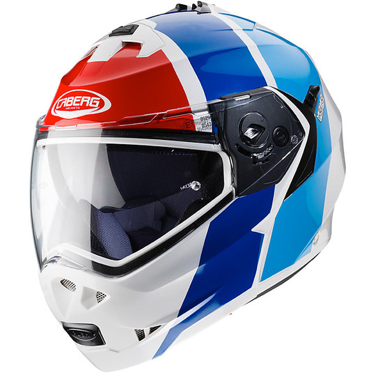 Modular Motorcycle Helmet Approved P / J Caberg DUKE II IMPACT White Red Blue