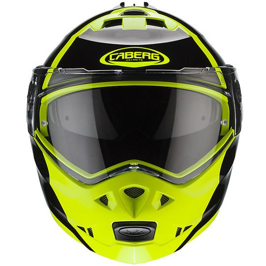 Modular Motorcycle Helmet Approved P / J Caberg DUKE II IMPACT Yellow Fluo Black