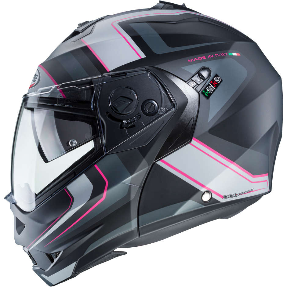 Modular Motorcycle Helmet Approved P / J Caberg DUKE II TOUR Matt Black Anthracite Pink