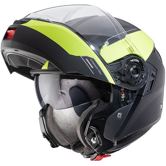 Modular Motorcycle Helmet Approved P / J Caberg LEVO PROSPECT Black Anthracite Yellow Fluo