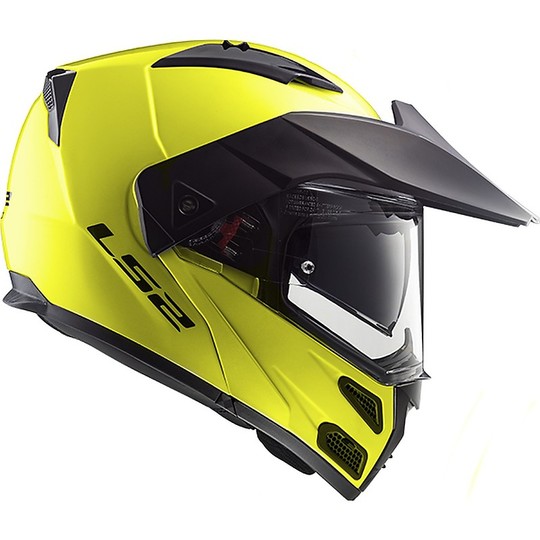 Modular Motorcycle Helmet Approved P / J Ls2 FF324 METRO EVO Solid Fluo Yellow