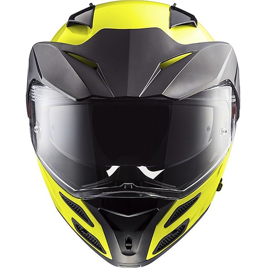 Modular Motorcycle Helmet Approved P / J Ls2 FF324 METRO EVO Solid Fluo Yellow