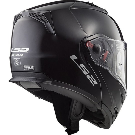 Modular Motorcycle Helmet Approved P / J Ls2 FF324 METRO EVO Solid Gloss Black