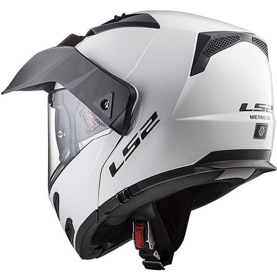 Modular Motorcycle Helmet Approved P / J Ls2 FF324 METRO EVO Solid Gloss White