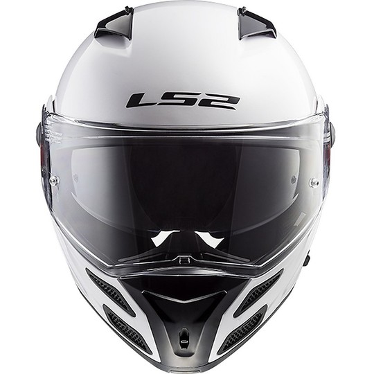 Modular Motorcycle Helmet Approved P / J Ls2 FF324 METRO EVO Solid Gloss White