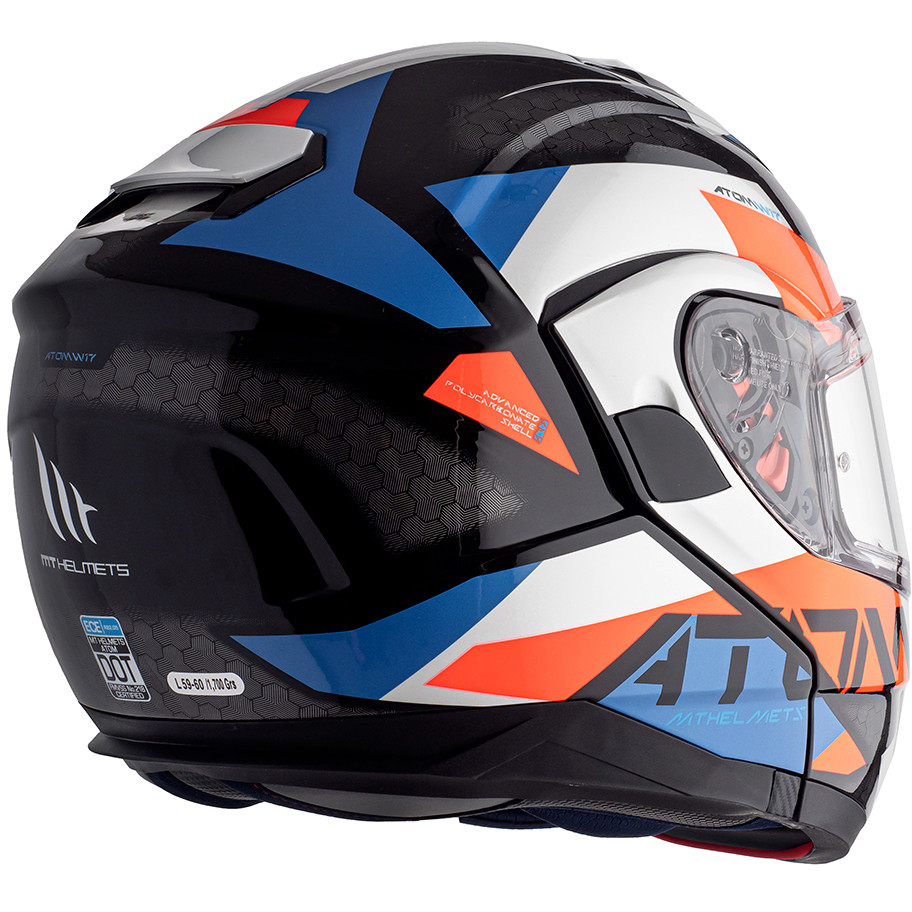 Modular Motorcycle Helmet Approved P / J Mt Helmet ATOM sv W17 A7 White Blue Red Glossy