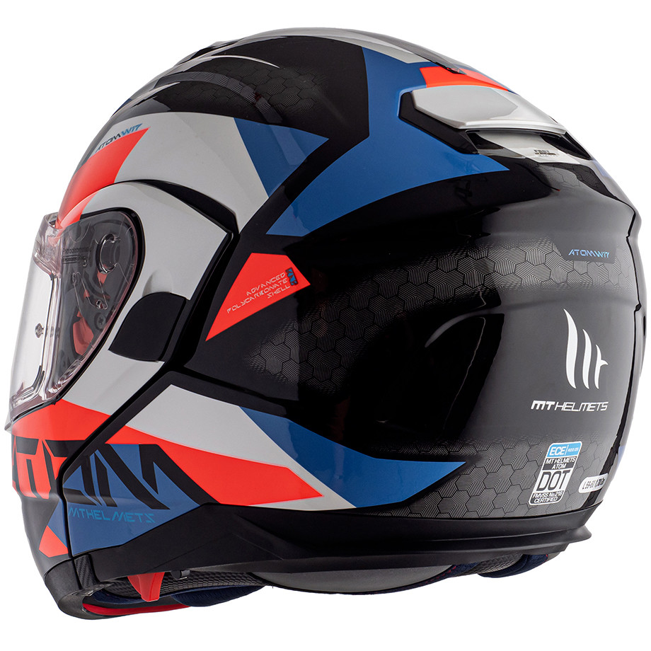 Modular Motorcycle Helmet Approved P / J Mt Helmet ATOM sv W17 A7 White Blue Red Glossy