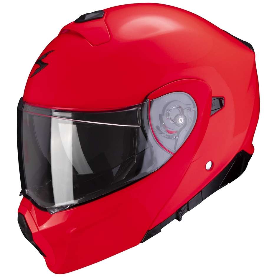 Modular Motorcycle Helmet Approved P / J Scorpion EXO-930 SOLID Fluo Red
