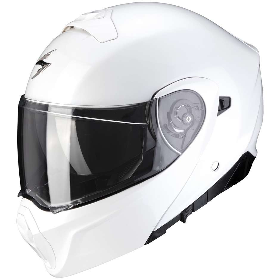 Modular Motorcycle Helmet Approved P / J Scorpion EXO-930 SOLID White