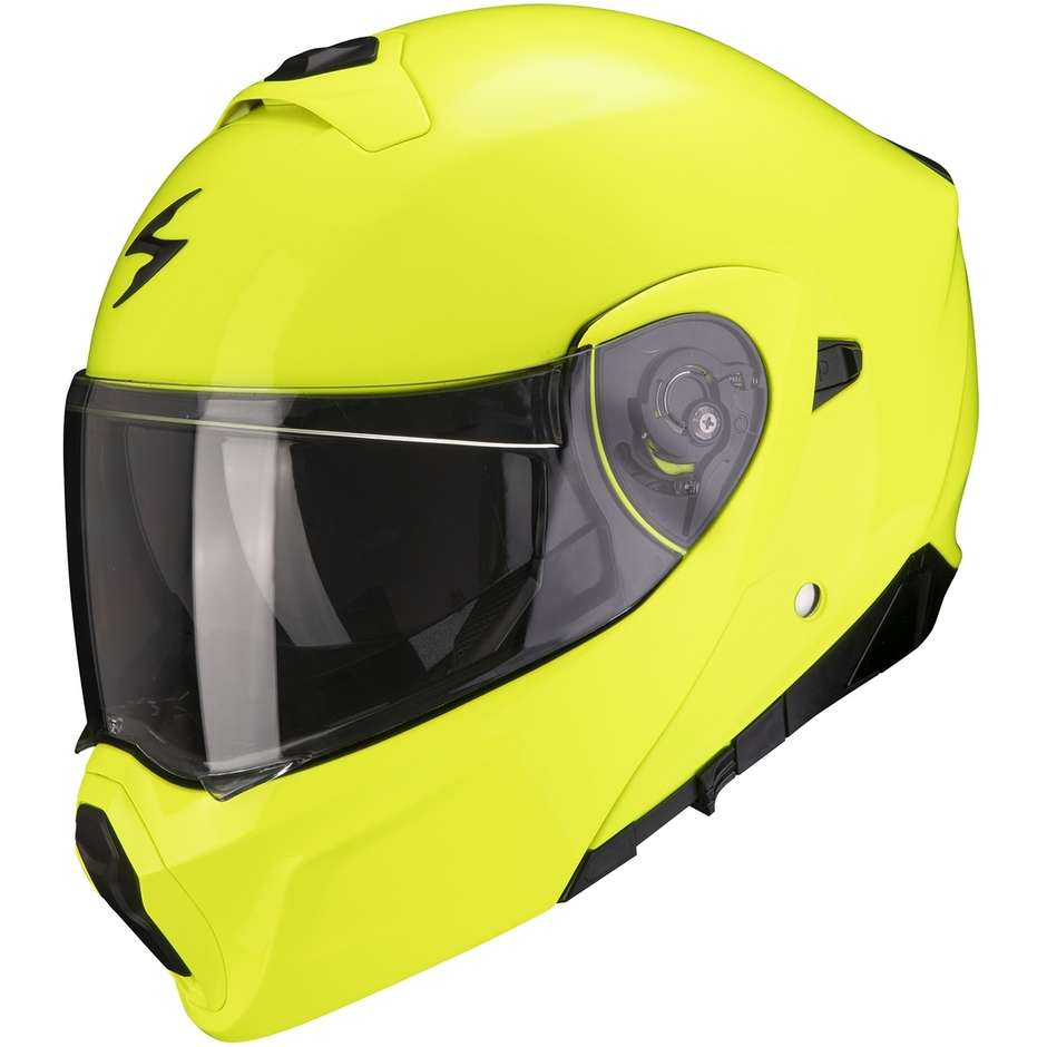 Modular Motorcycle Helmet Approved P / J Scorpion EXO-930 SOLID Yellow Fluo