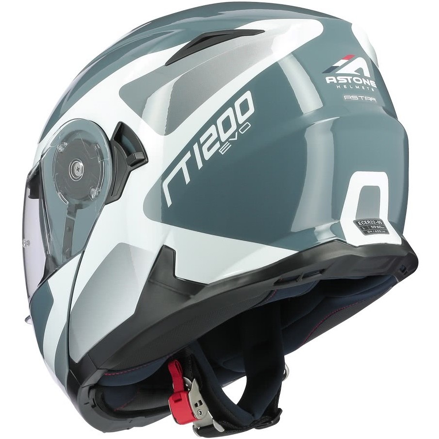 Modular Motorcycle Helmet Astone RT 1200 Evo ASTAR White Glossy Dark Gray