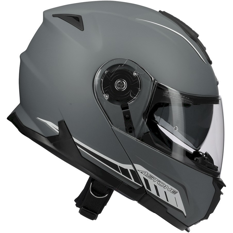 Modular Motorcycle Helmet Astone RT 1200 Evo DARK SIDE Dark Gray Matt White