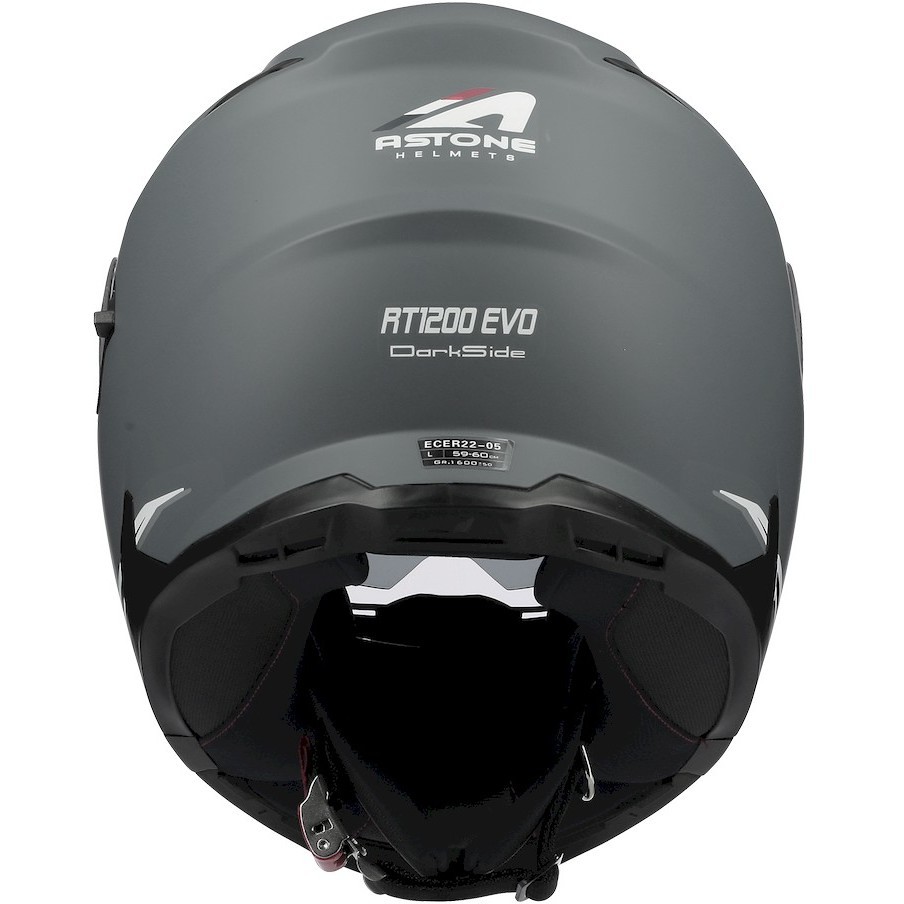 Modular Motorcycle Helmet Astone RT 1200 Evo DARK SIDE Dark Gray Matt White