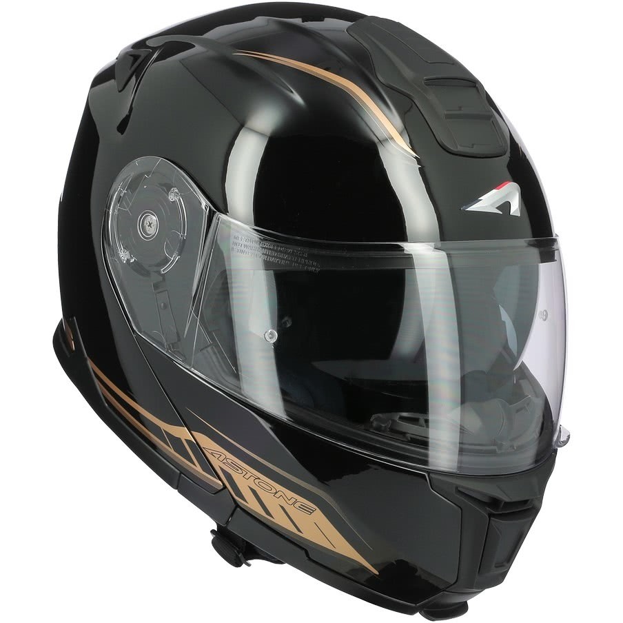 Modular Motorcycle Helmet Astone RT 1200 Evo DARK SIDE Glossy Black Gold