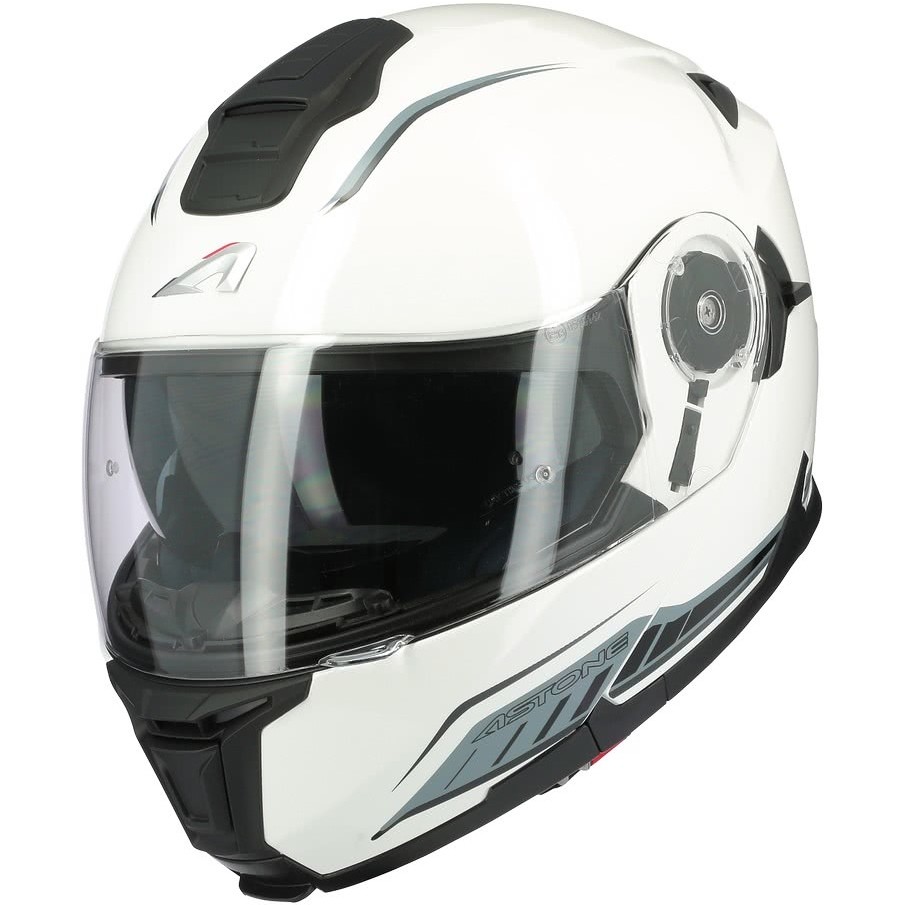 Modular Motorcycle Helmet Astone RT 1200 Evo DARK SIDE Glossy White
