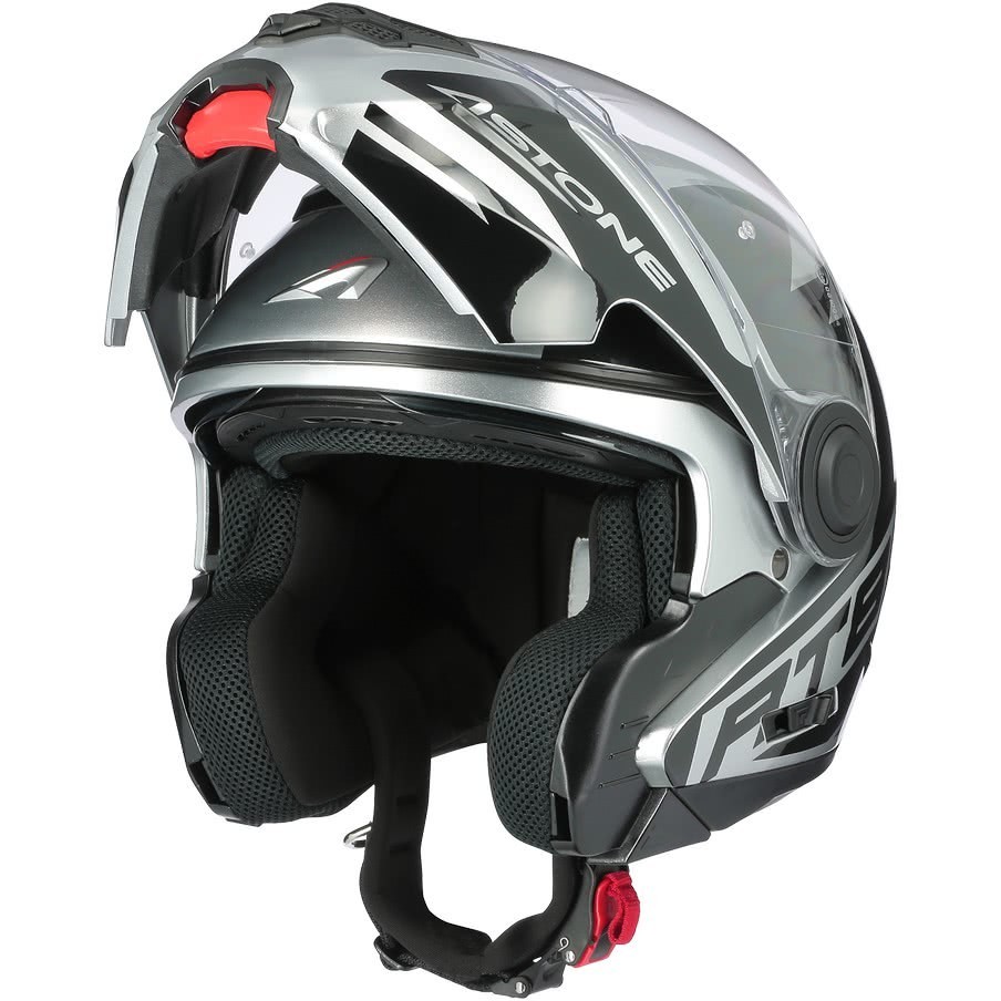 Modular Motorcycle Helmet Astone RT800 ALIAS Glossy Silver