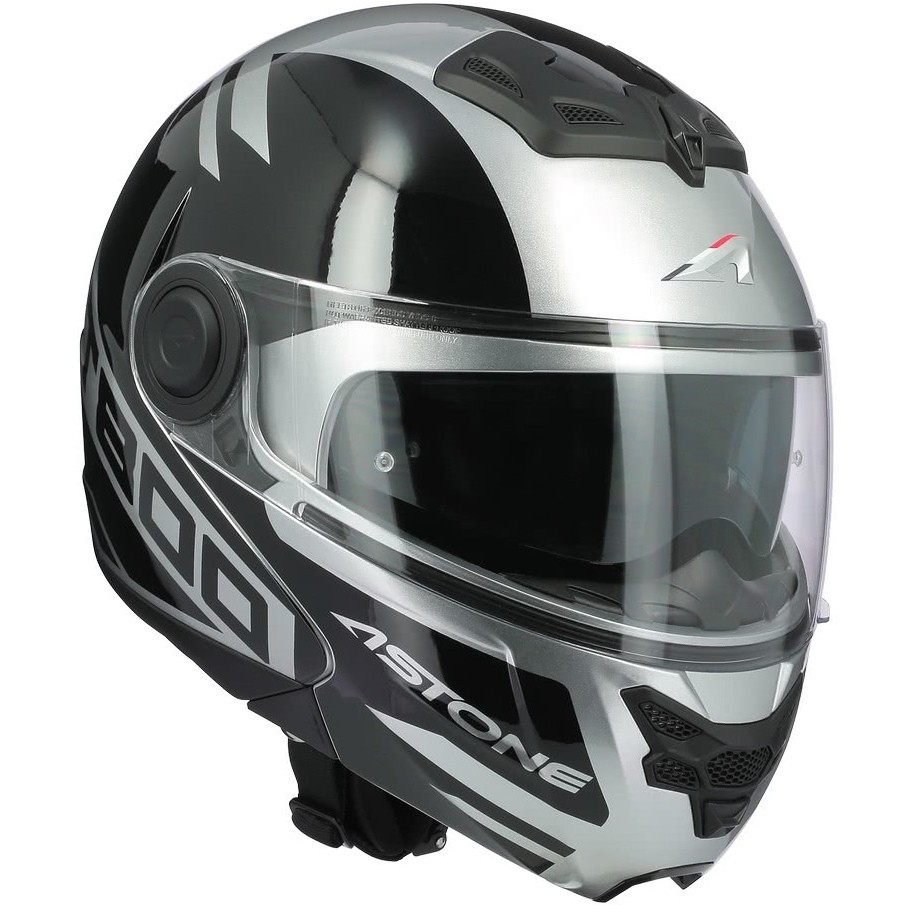 Modular Motorcycle Helmet Astone RT800 ALIAS Glossy Silver