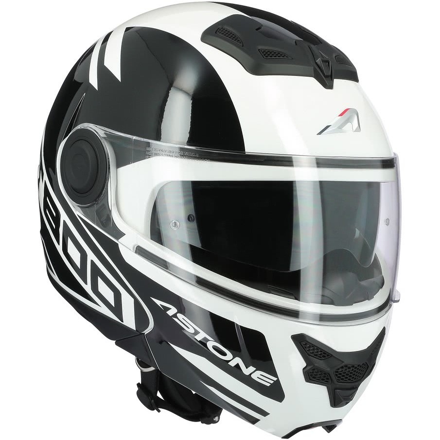 Modular Motorcycle Helmet Astone RT800 ALIAS Glossy White