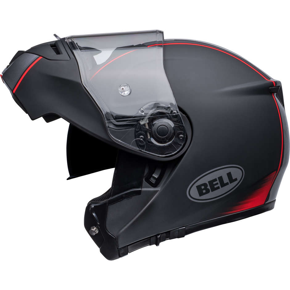 Modular Motorcycle Helmet Bell SRT MODULAR HART LUCK JAMO Black Red Matt Glossy
