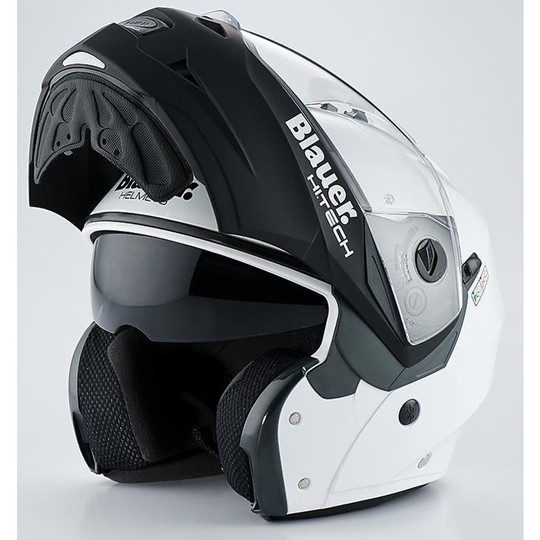 Modular Motorcycle Helmet Blauer Sky Sunroof New 2014 White-Black Matte