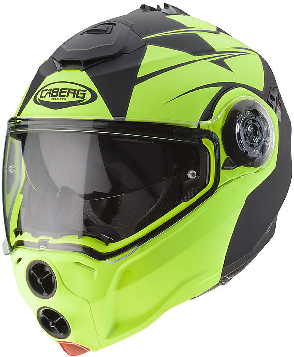 Modular Motorcycle Helmet Caberg Droid Patriot Black Opaco Yellow Fluo For Sale Online