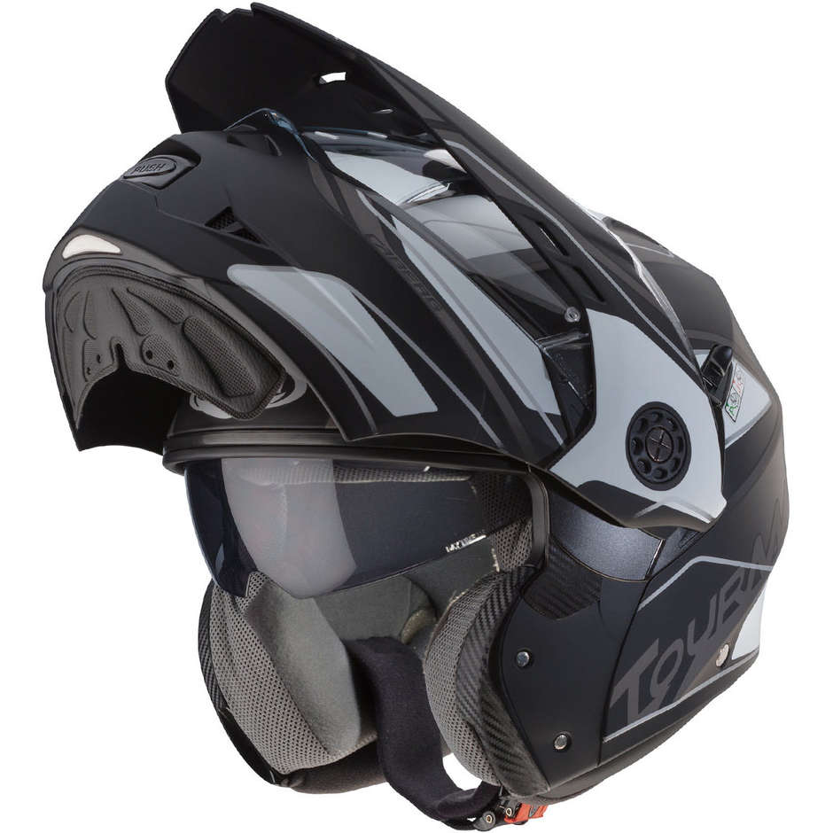 Modular Motorcycle Helmet Caberg TOURMAX Marathon Black Opal White Anthracite