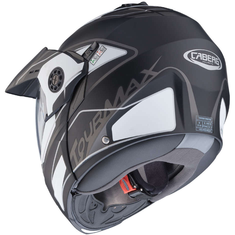 Modular Motorcycle Helmet Caberg TOURMAX Marathon Black Opal White Anthracite