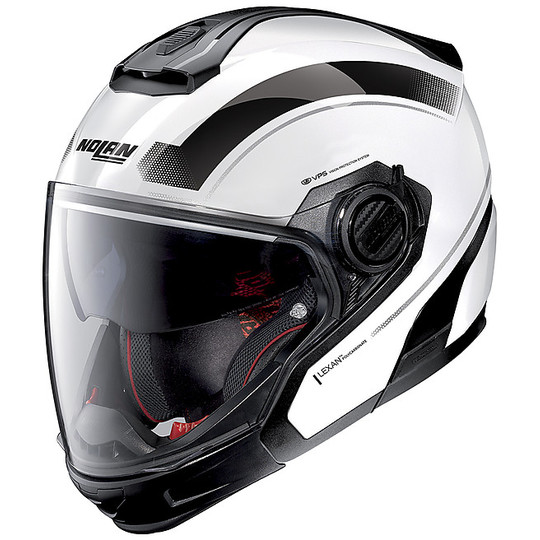 Modular Motorcycle Helmet CossOver Nolan N40.5 GT RESOLUTE N-Com 024 White Metal