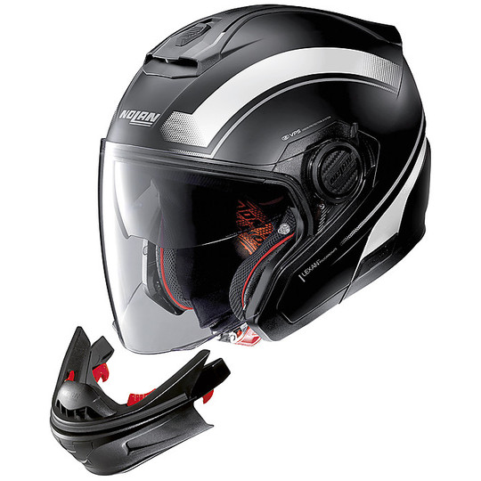 Modular Motorcycle Helmet CossOver Nolan N40.5 GT RESOLUTE N-Com 024 White Metal