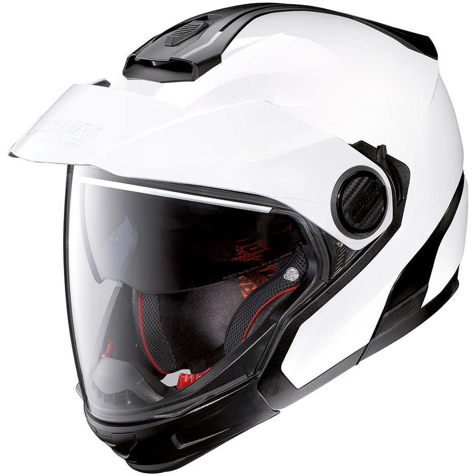 Modular Motorcycle Helmet Crossover Nolan N40.5 GT Classic N-COM White Glossy