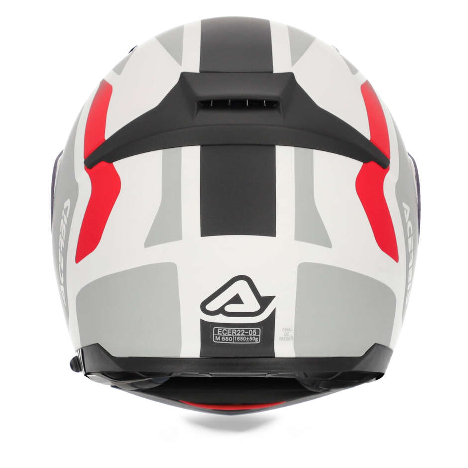 Modular Motorcycle Helmet Double Approval P / J Acerbis REDERWEL Gray Red Matt
