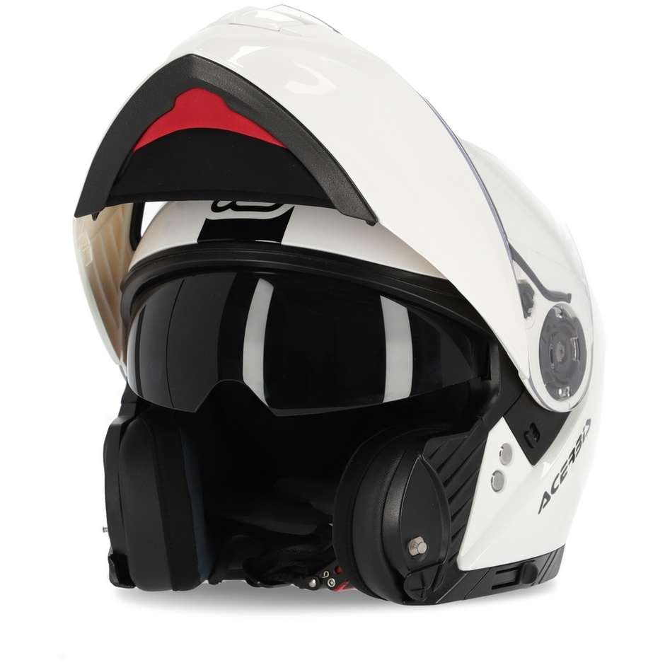 Modular Motorcycle Helmet Double Approval P / J Acerbis REDERWEL White