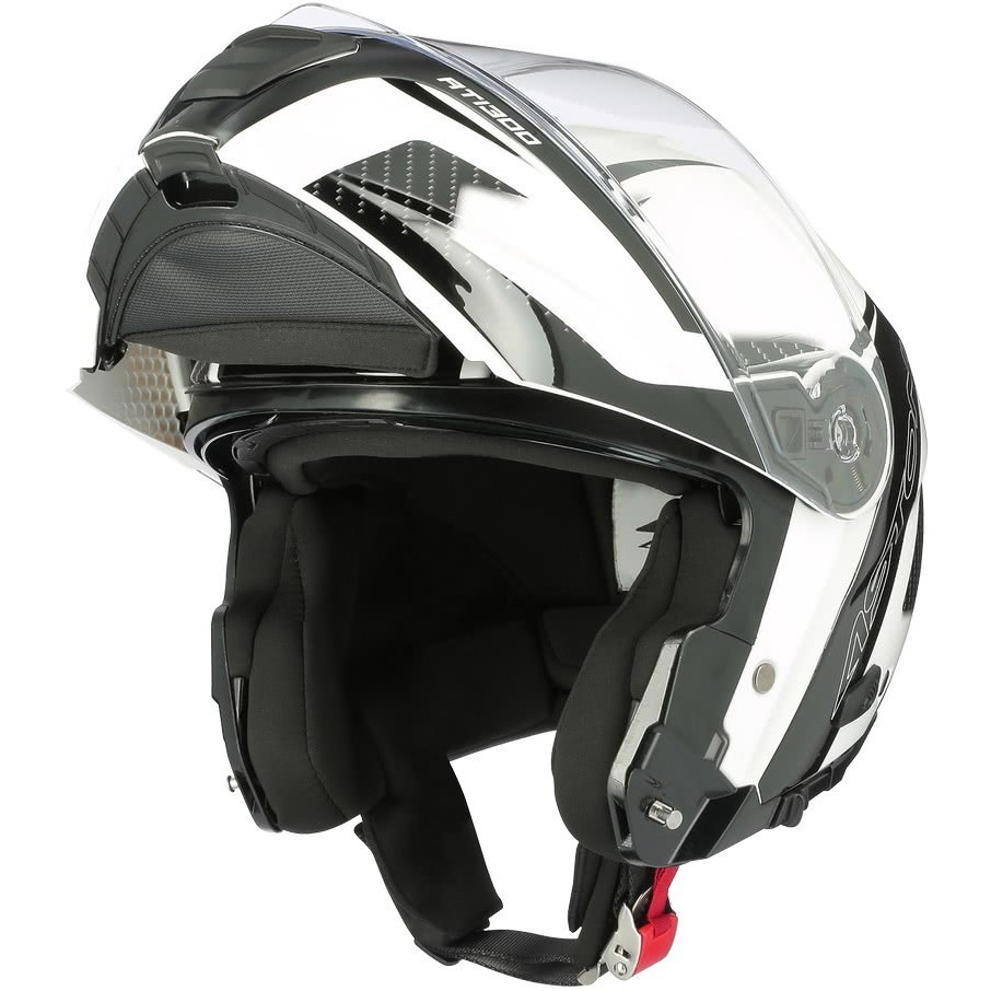 Modular Motorcycle Helmet Double Homologation Astone RT1300 f ONE Glossy Black White