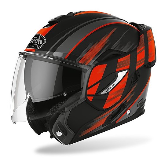 Modular Motorcycle Helmet Double Homologation P / J Airoh REV 19 Ikon Orange Matt