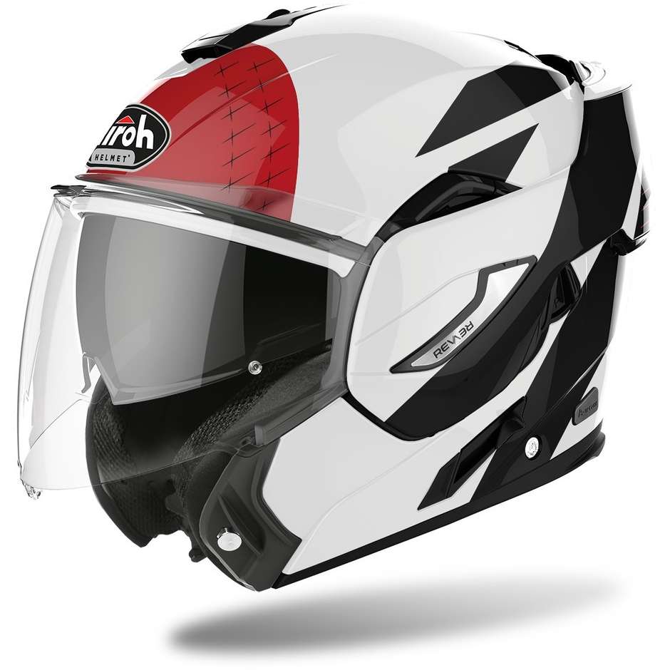 Modular Motorcycle Helmet Double Homologation P / J Airoh REV 19 Leaden Glossy Red