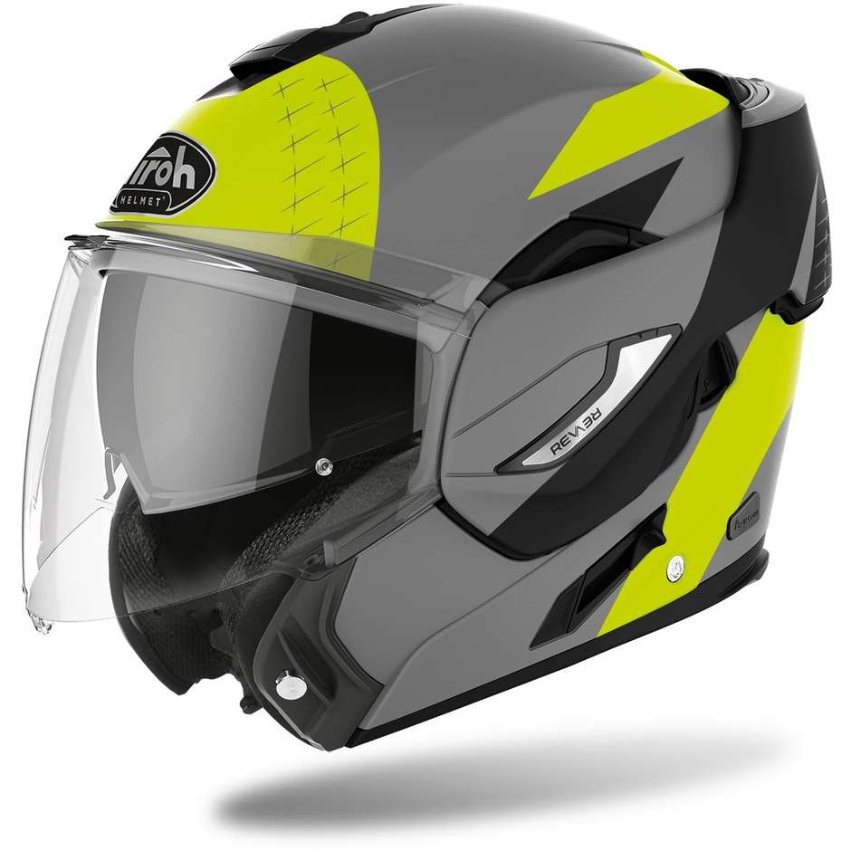 Modular Motorcycle Helmet Double Homologation P / J Airoh REV 19 Leaden Matt Yellow