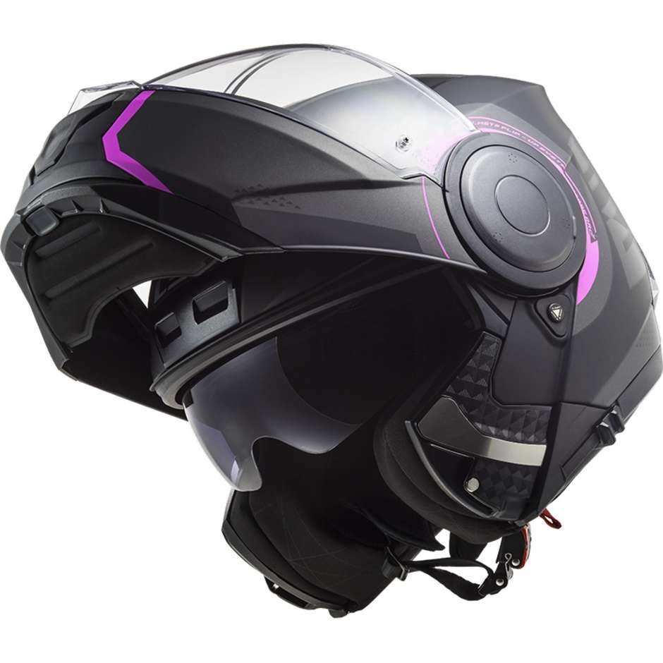 Modular Motorcycle Helmet Double Visor Ls2 FF902 Scope ARCH Matt Pink Titanium