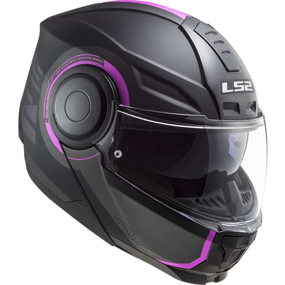 Modular Motorcycle Helmet Double Visor Ls2 FF902 Scope ARCH Matt Pink Titanium