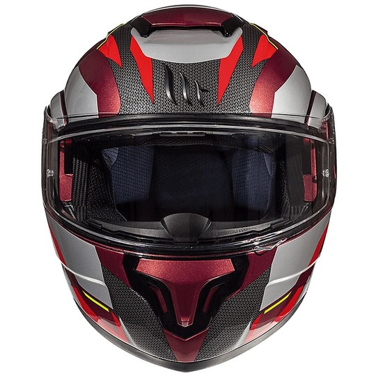 Modular Motorcycle Helmet Double Visor MT Helmet ATOM SV TRANSCEND F5 Glossy Red