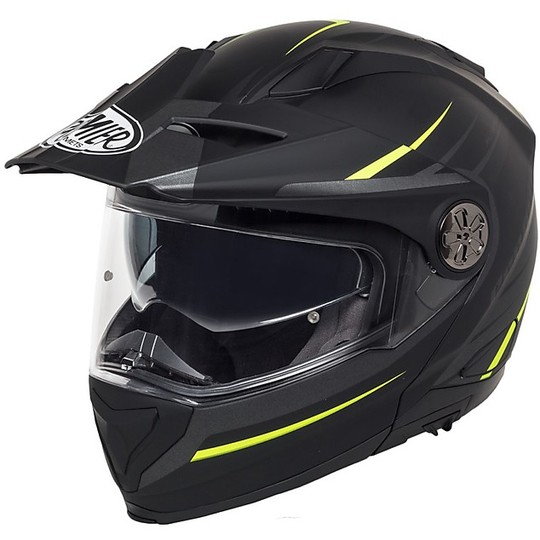Modular Motorcycle Helmet Dual Sport Premier X-TRAIL MO Y BM Black Matt Yellow