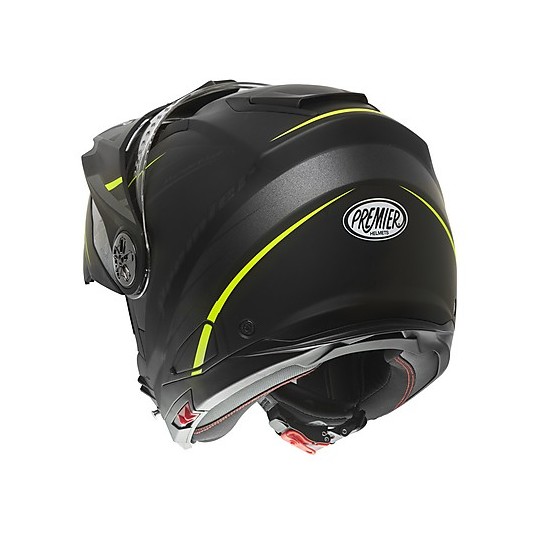 Modular Motorcycle Helmet Dual Sport Premier X-TRAIL MO Y BM Black Matt Yellow