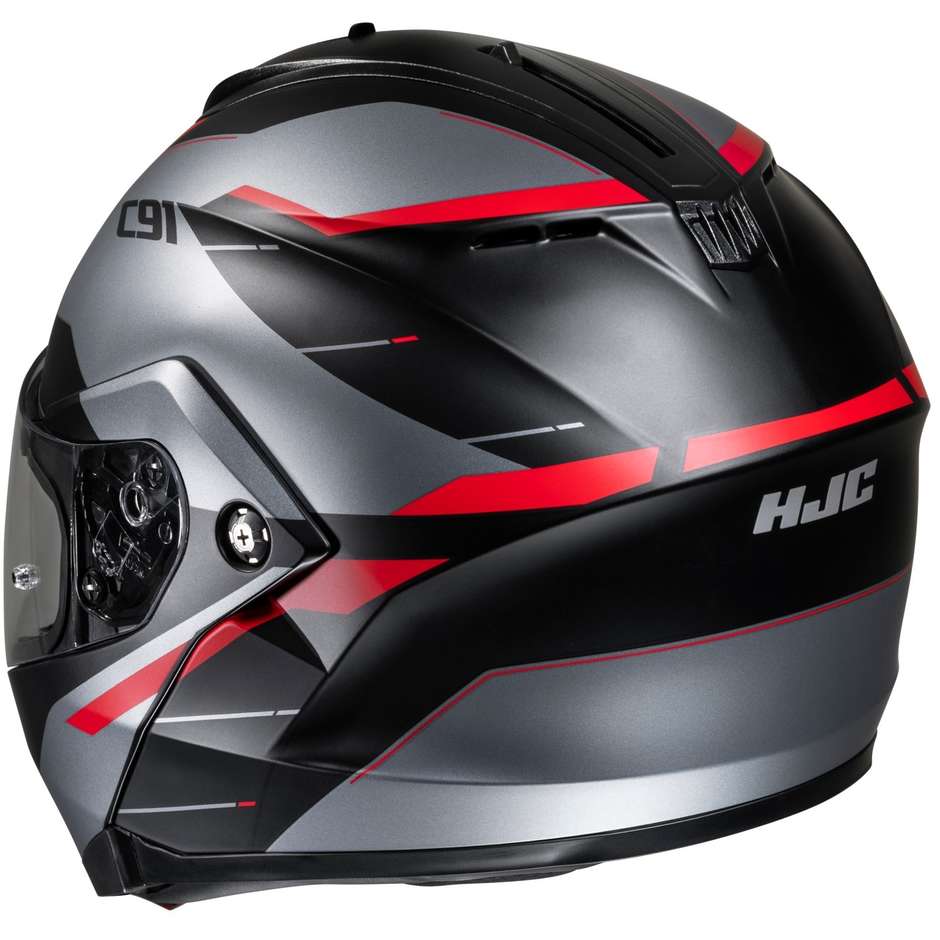 Modular Motorcycle Helmet Hjc C91 KARAN MC1SF Matt Gray Red