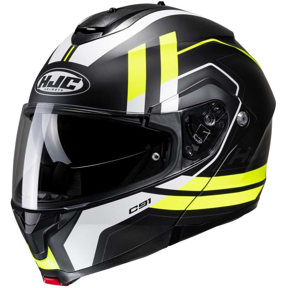 Modular Motorcycle Helmet Hjc C91 OCTO MC3HSF Matt Black Fluo Yellow