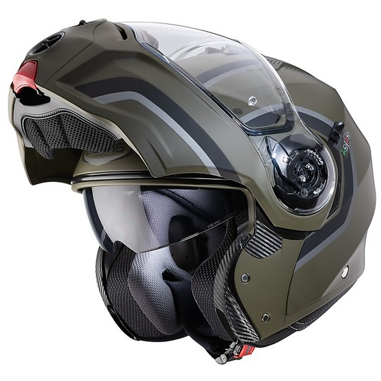 Modular Motorcycle Helmet Homologated P / J Caberg DROID PURE Military Green Matte Black Anthracite