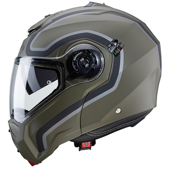 Modular Motorcycle Helmet Homologated P / J Caberg DROID PURE Military Green Matte Black Anthracite