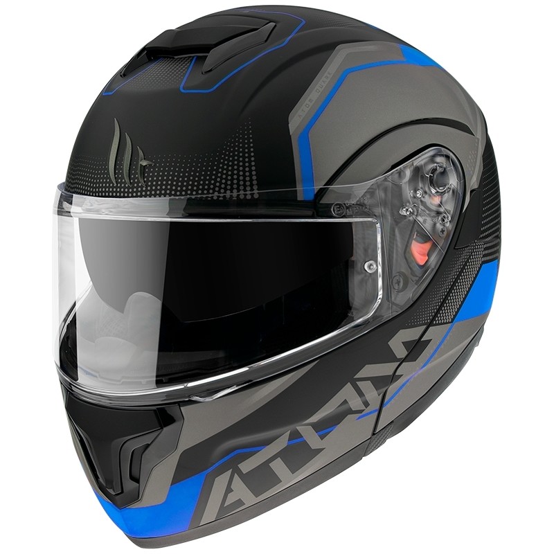 Modular Motorcycle Helmet Homologated P / J Mt Helmet ATOM QUARK A7 Matt Black Blue
