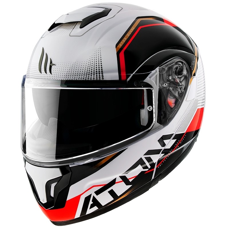 Modular Motorcycle Helmet Homologated P / J Mt Helmet ATOM QUARK B5 White Glossy Red