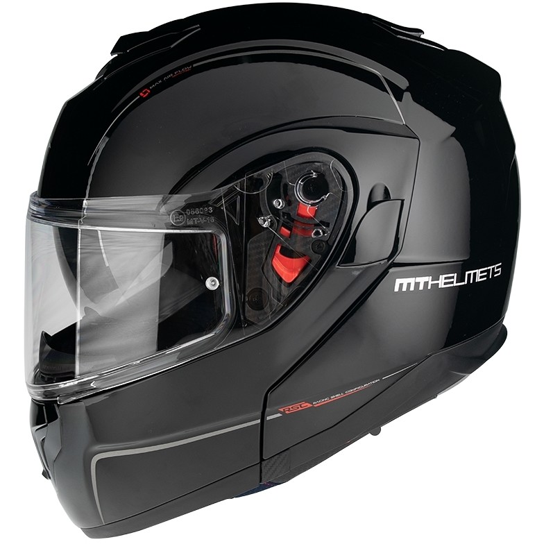 Modular Motorcycle Helmet Homologated P / J Mt Helmet ATOM sv Solid Black Shiny