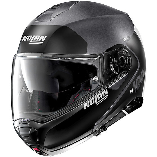 Modular Motorcycle Helmet Homologated P / J Nolan N100.5 Plus DISTINCTIVE N-Com 023 Lava Gray Opaque White